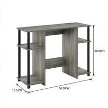 Compact French Oak Grey And Black Study Desk With Modern Design