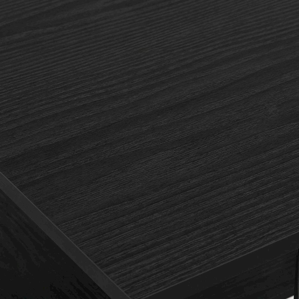 Corner Desk With Shelves In Brown And Stainless Steel For Home Office Use