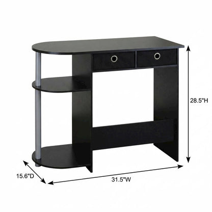 Black and Grey Computer Desk with Spacious Surface and Modern Design