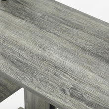 French Oak Grey/Black Computer Writing Desk with Modern Design, Sturdy