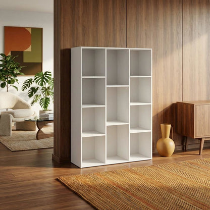 White 11-Cube Open Shelf Storage Organizer, 29 Inch Wide, Closet