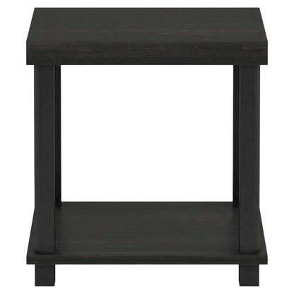 Espresso, End Side Table, Open Shelf, Quality Build