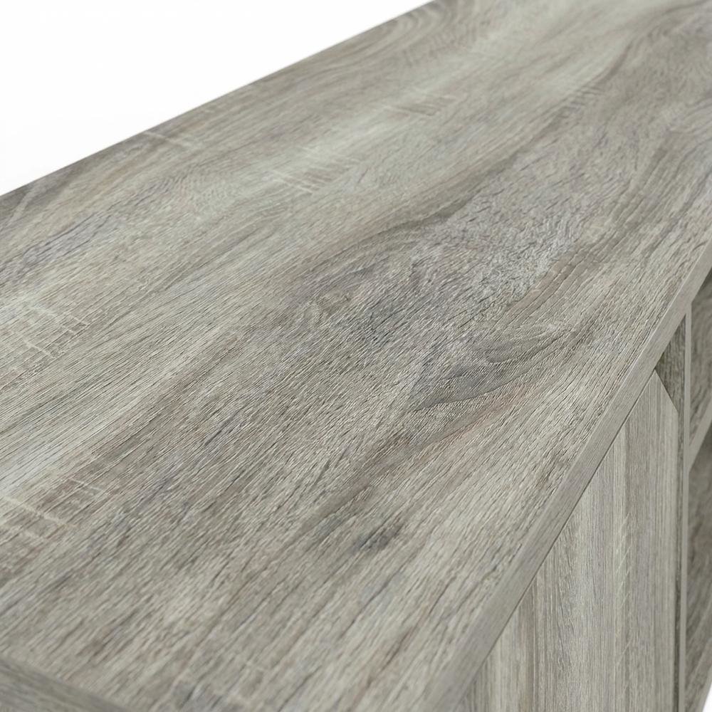 Wood TV Stand for Up to 55 Inch Displays in French Oak Finish with Modern Design