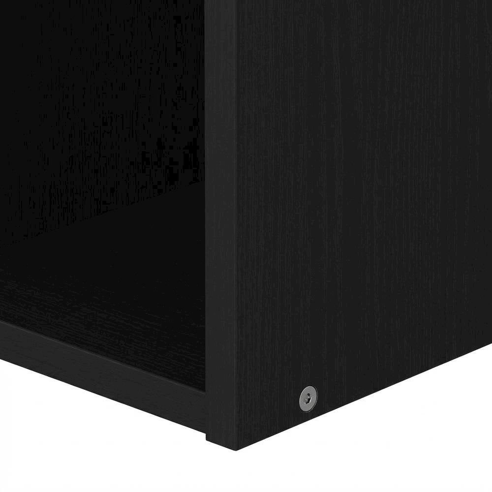 Wooden bookcase in black with compact size and sturdy construction