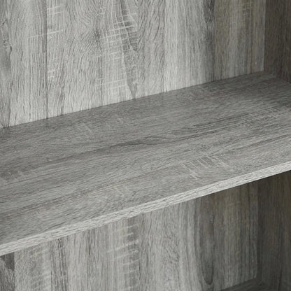French Oak Grey 3-Tier Bookcase with Spacious Shelves for Home Storage