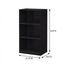 Wooden 3-Tier Bookcase with Storage Shelves for Living Room and Office