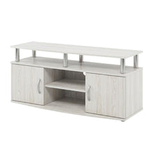 Stylish White Oak Entertainment Center for TVs Up to 55-In, Steel Tubes