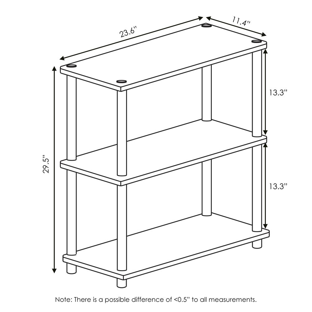 Furinno Turn-N-Tube 3-Tier Compact Multipurpose Shelf Display Rack, Sonoma Oak/White