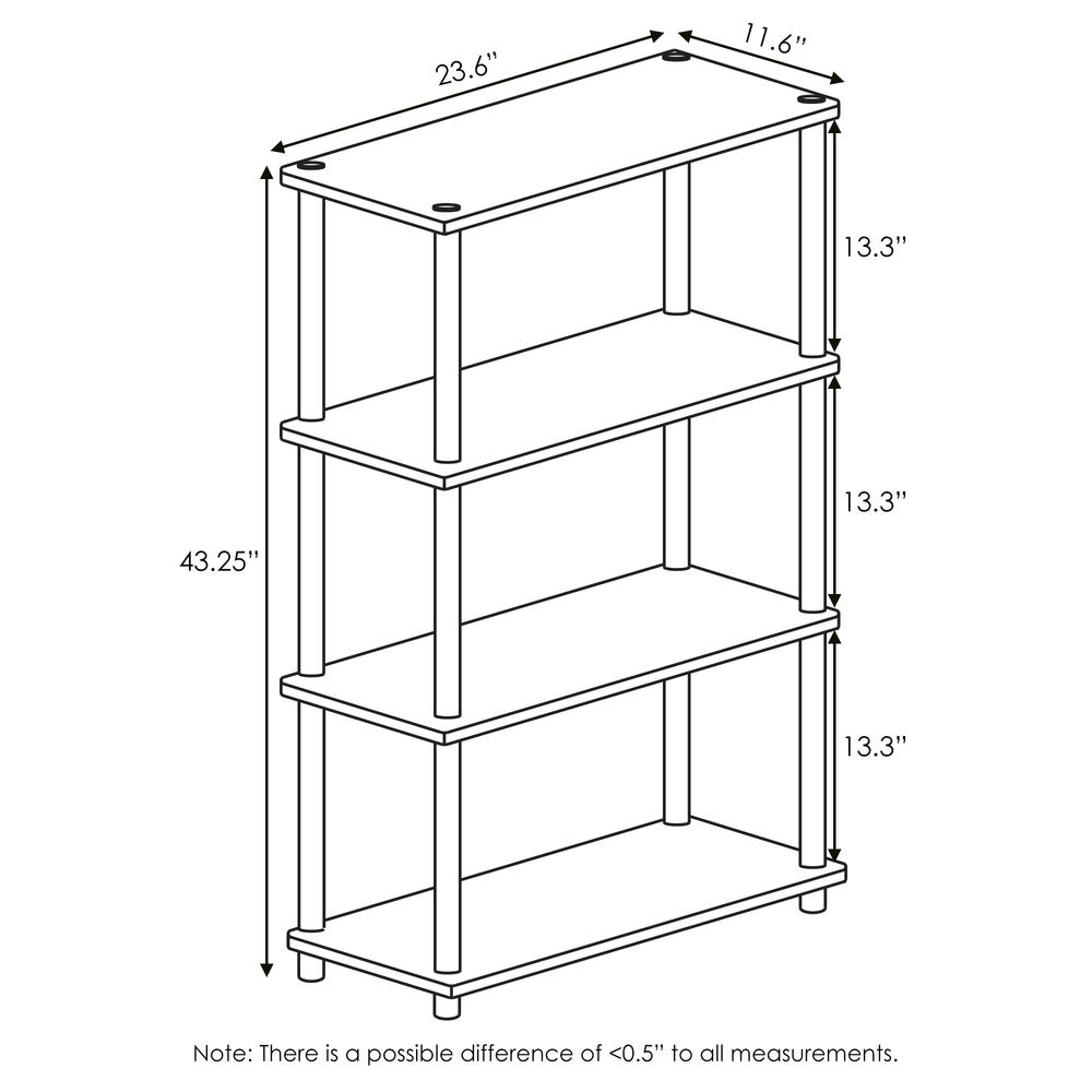 Furinno Turn-N-Tube 4-Tier Multipurpose Shelf Display Rack, Sonoma Oak/White