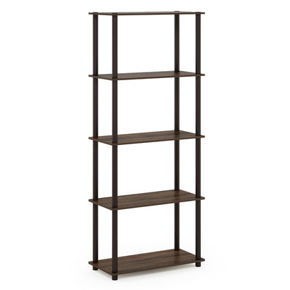 Furinno Turn-N-Tube 5-Tier Multipurpose Shelf Display Rack, Walnut/Brown