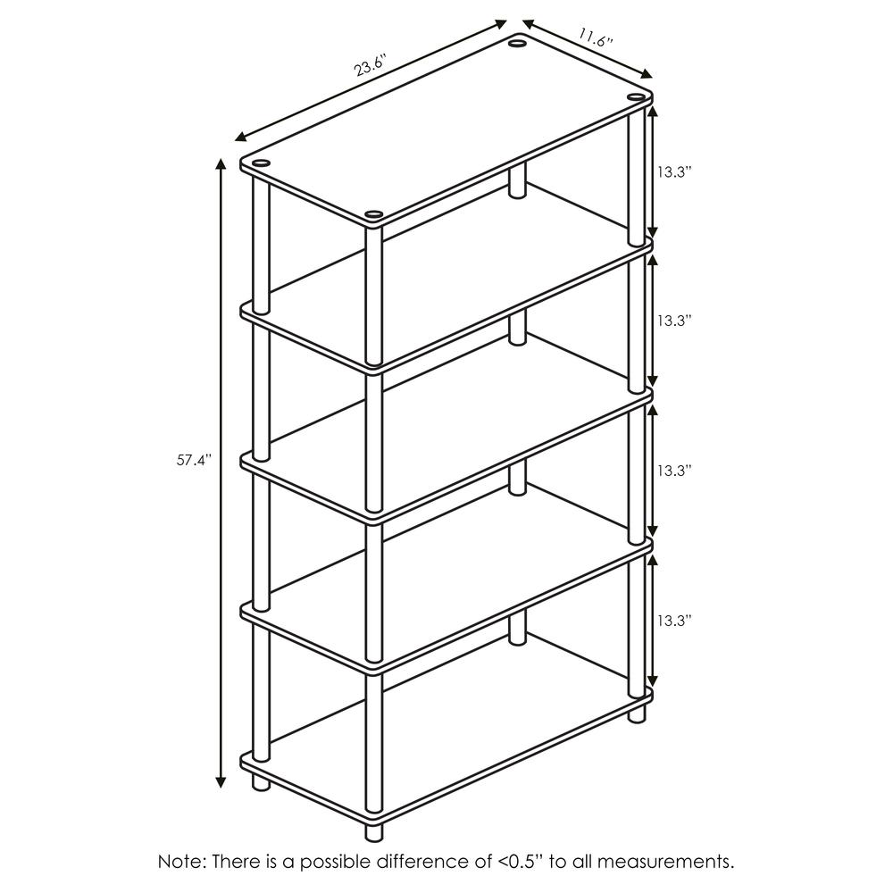 Furinno Turn-N-Tube 5-Tier Multipurpose Shelf Display Rack, Walnut/Brown