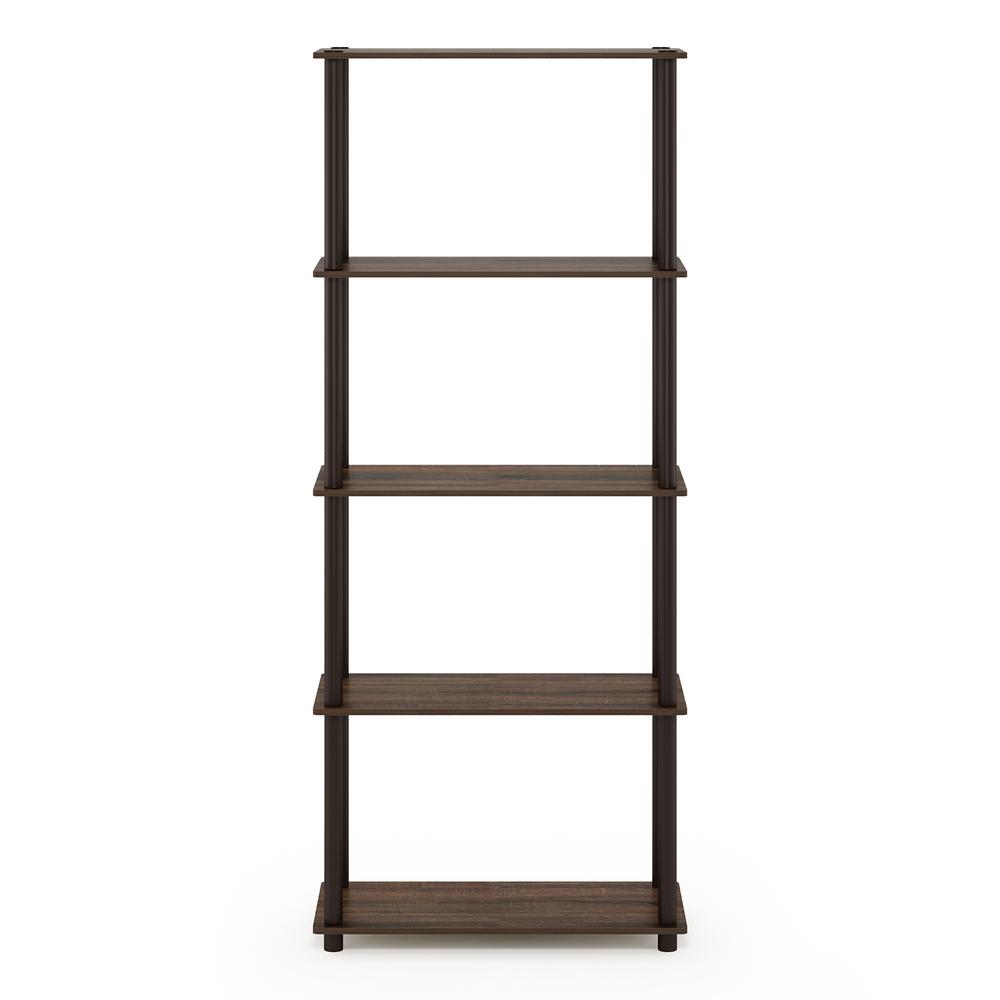 Furinno Turn-N-Tube 5-Tier Multipurpose Shelf Display Rack, Walnut/Brown