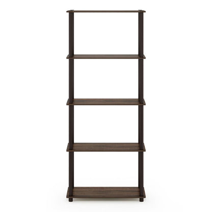 Furinno Turn-N-Tube 5-Tier Multipurpose Shelf Display Rack, Walnut/Brown