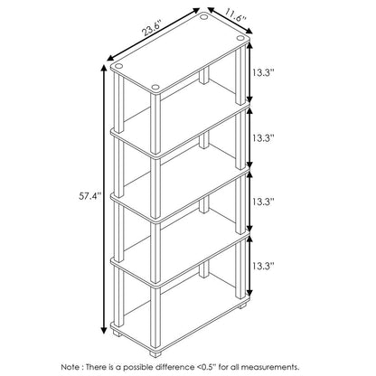 Furinno Turn-S-Tube 5-Tier Multipurpose Shelf Display Rack with Square Tubes, Americano/Black