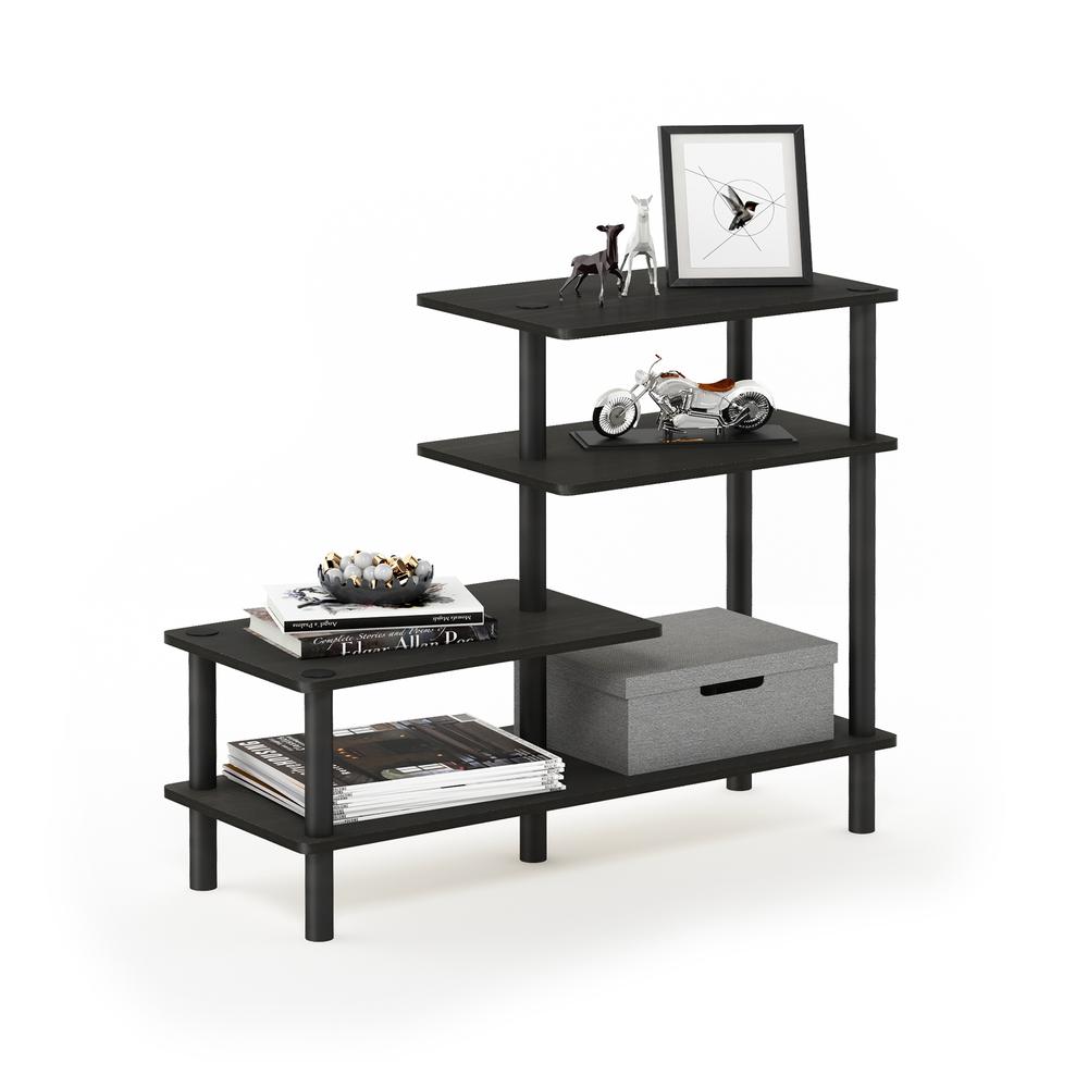 Furinno Turn-N-Tube 3-Tier Side Display Rack, Espresso/Black