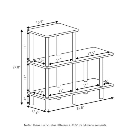 Furinno Turn-N-Tube 3-Tier Cube Ladder Shelf, Espresso/Black