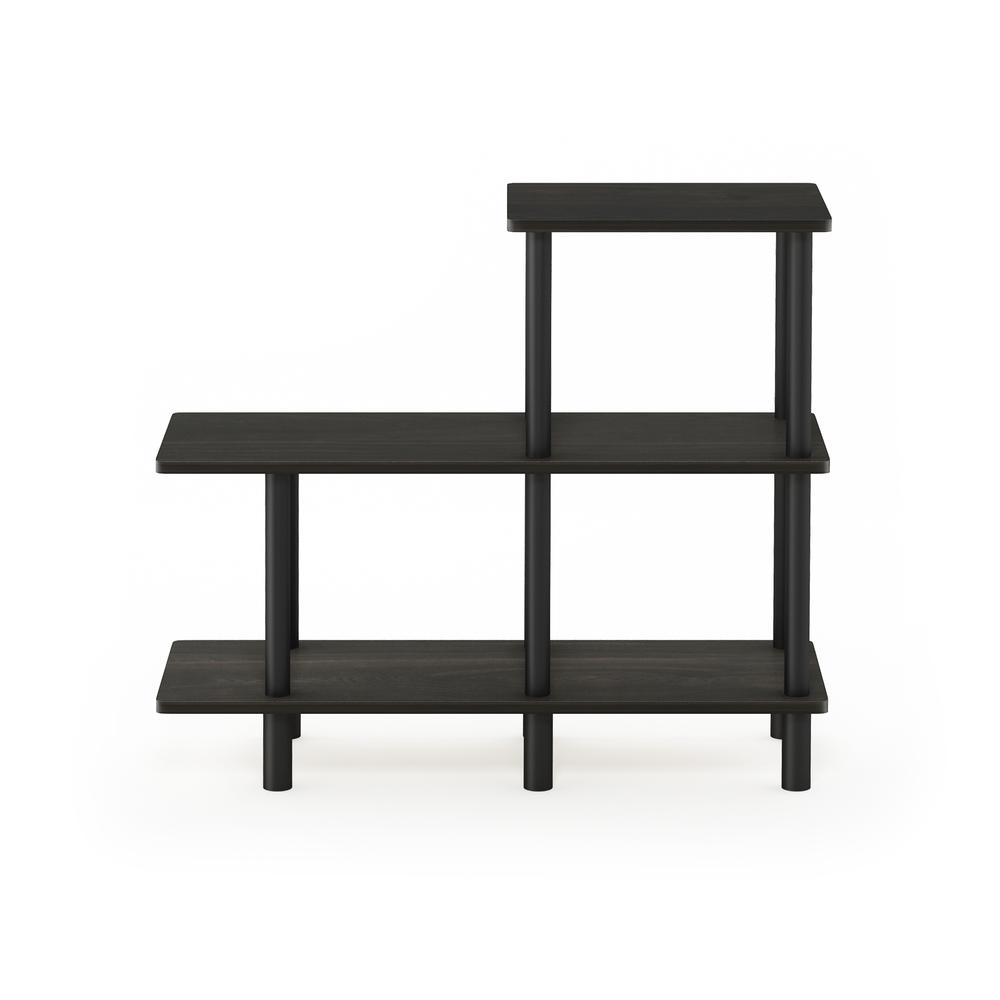 Furinno Turn-N-Tube 3-Tier Cube Ladder Shelf, Espresso/Black