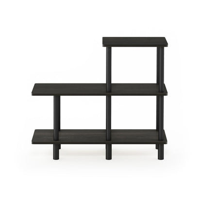 Furinno Turn-N-Tube 3-Tier Cube Ladder Shelf, Espresso/Black