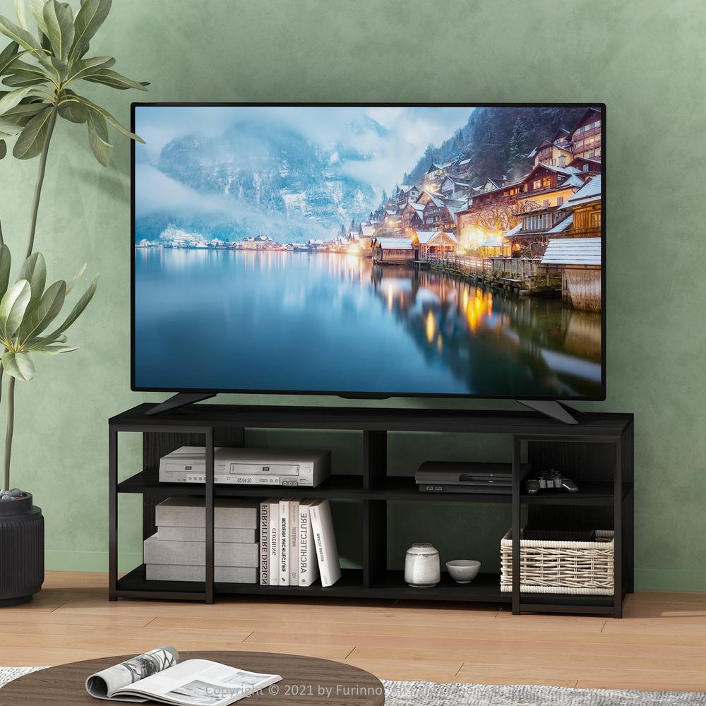 Furinno Camnus Modern Living TV Stand for TVs up to 65 Inch, Americano/Black