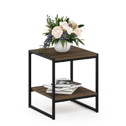 Furinno Camnus Modern Living 2-Tier End Table, Columbia Walnut