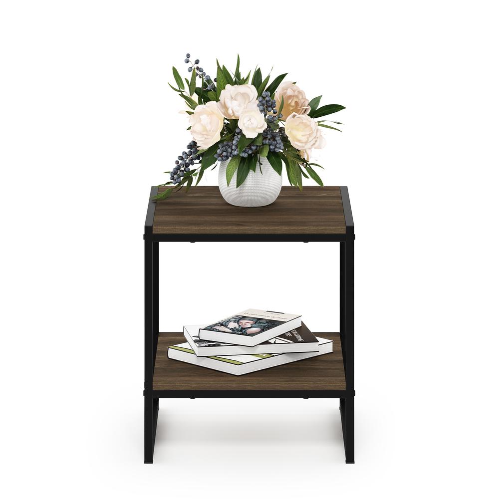 Furinno Camnus Modern Living 2-Tier End Table, Columbia Walnut