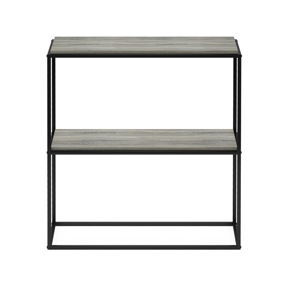 Furinno Moretti Modern Lifestyle Wide Stackable Shelf, 2-Tier, French Oak Grey