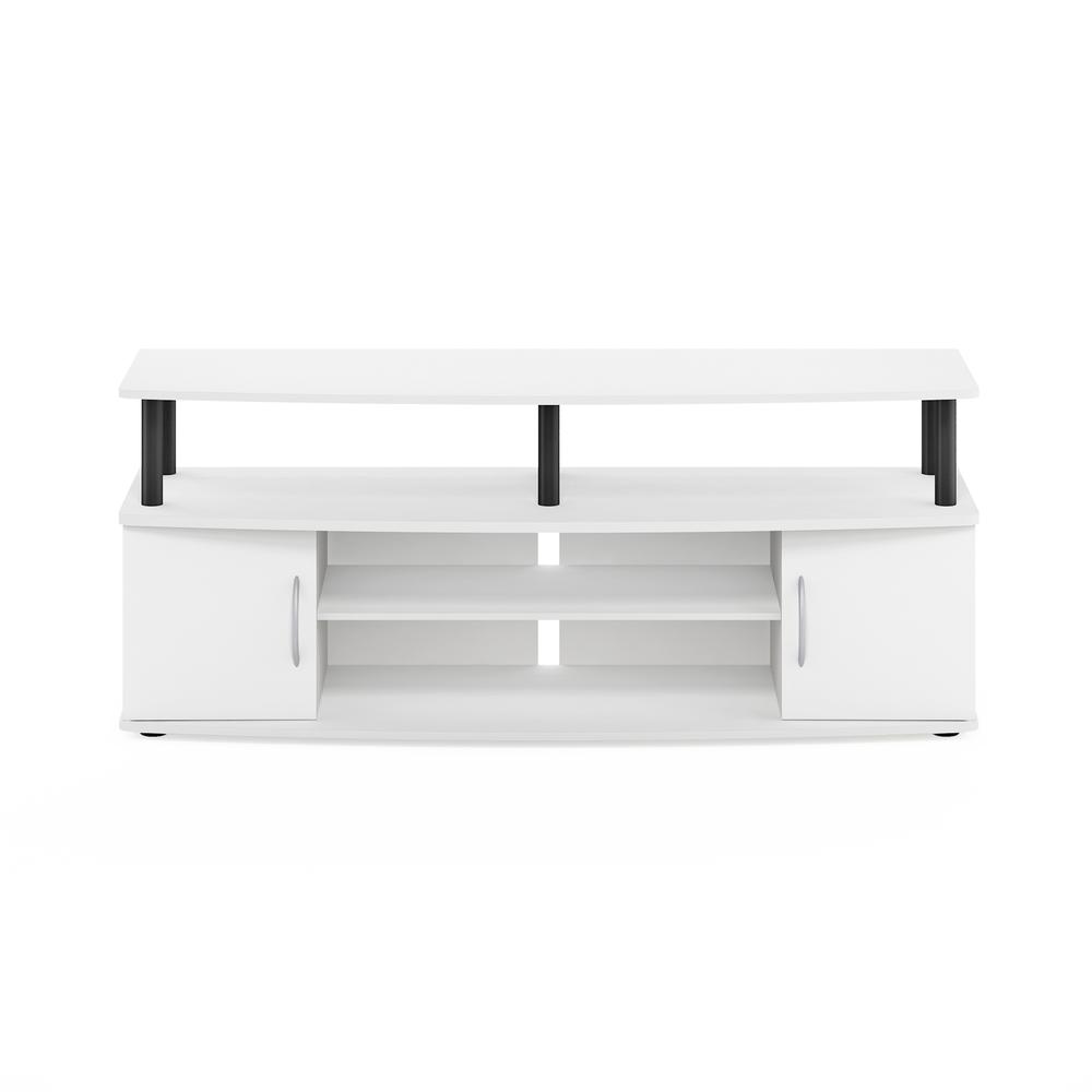Furinno JAYA Large Entertainment Center Hold up to 55-IN TV, White/Black