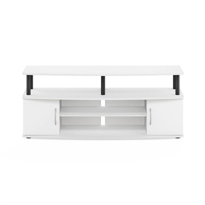 Furinno JAYA Large Entertainment Center Hold up to 55-IN TV, White/Black