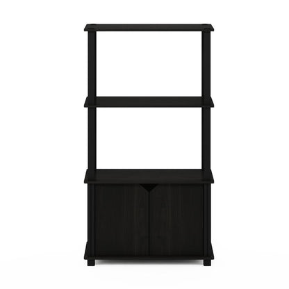 Furinno Just 3-Tier Turn-N-Tube End Table, 2-Pack, Americano/Chrome