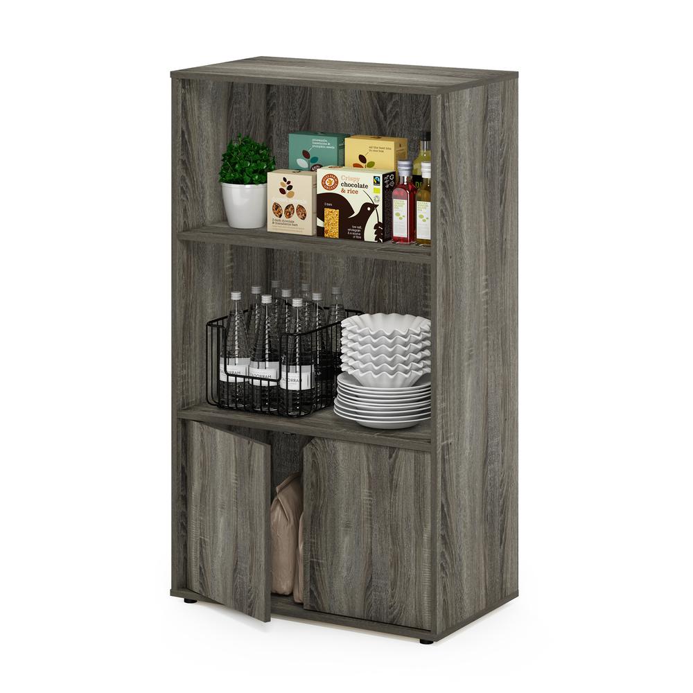 Furinno JAYA Kitchen Storage Shelf with Cabinet, French Oak Grey