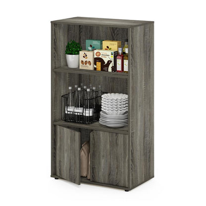 Furinno JAYA Kitchen Storage Shelf with Cabinet, French Oak Grey
