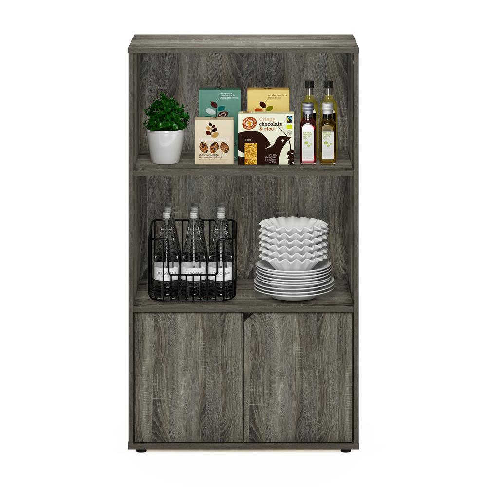 Furinno JAYA Kitchen Storage Shelf with Cabinet, French Oak Grey