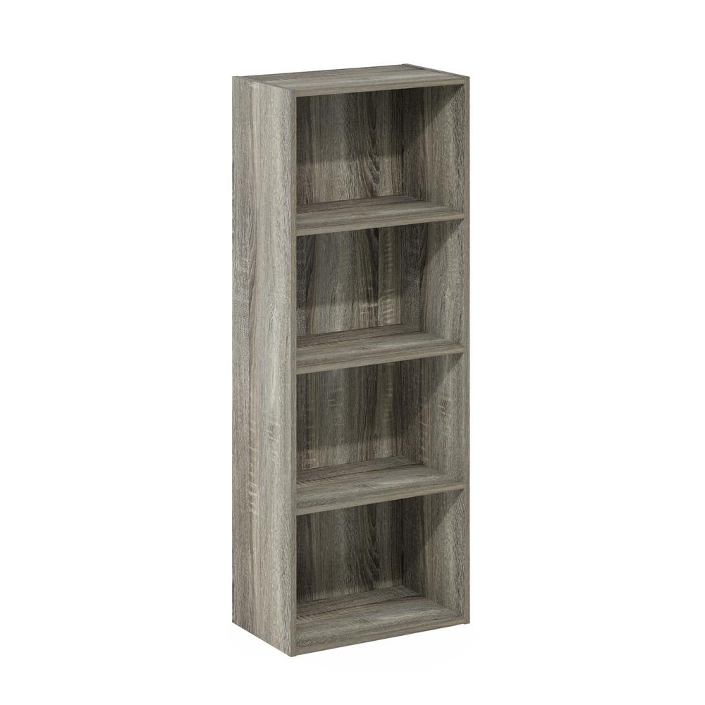 Furinno Luder 4-Tier Open Shelf Bookcase, French Oak