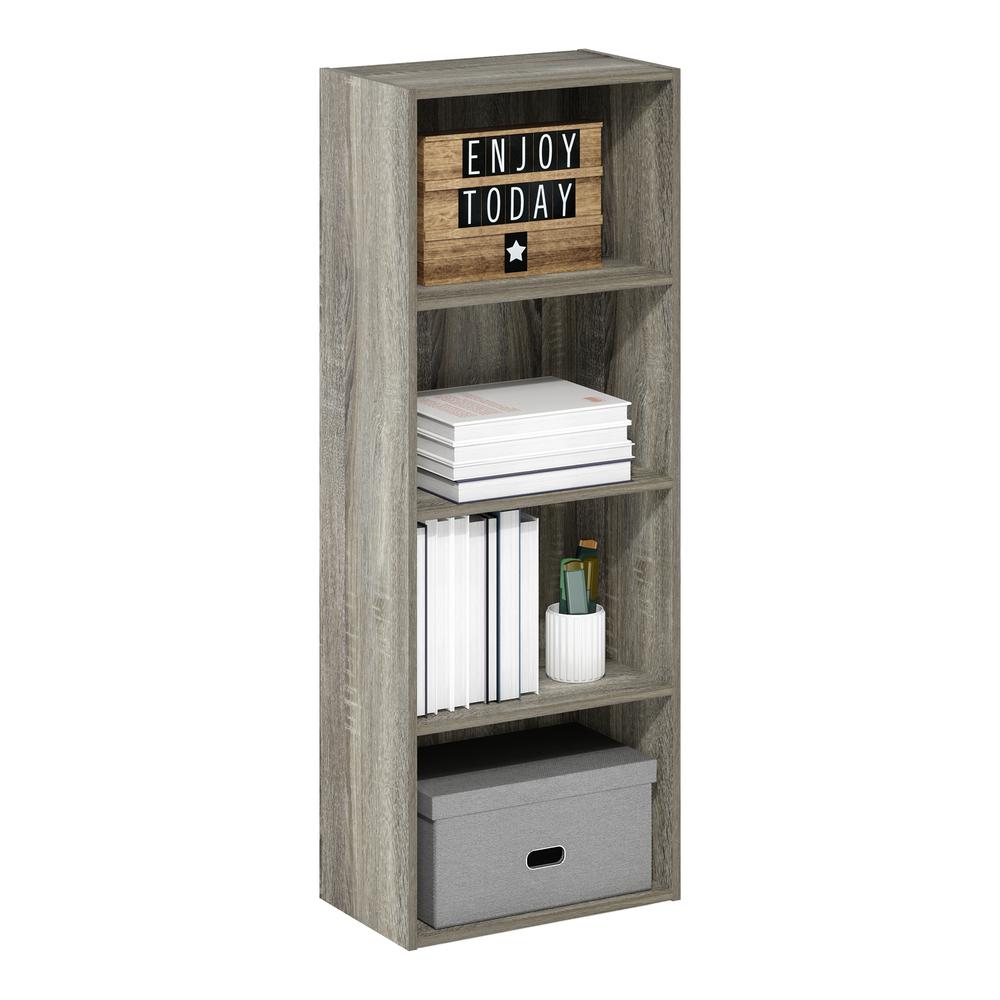 Furinno Luder 4-Tier Open Shelf Bookcase, French Oak