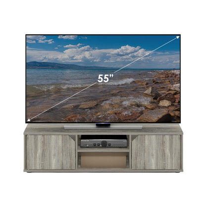 Furinno Classic TV Stand for TV up to 55 Inch, French Oak