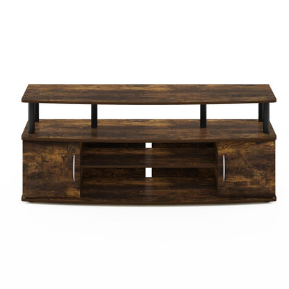 Furinno JAYA Large Entertainment Center Hold up to 55-IN TV, Amber Pine/Black
