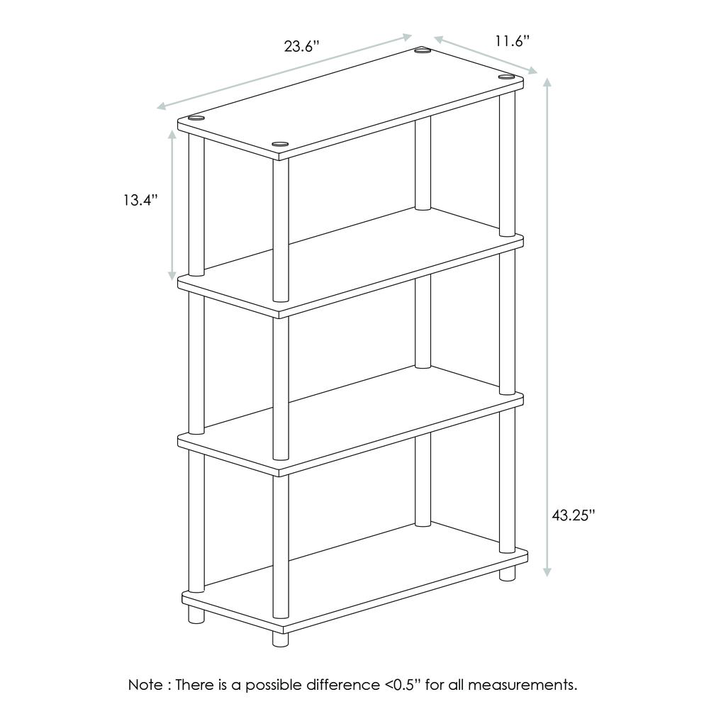 Furinno 99557DWN Turn-N-Tube 4-Tier Multipurpose Shelf Display Rack, Dark Walnut