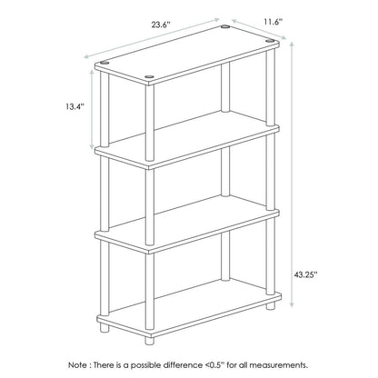 Furinno 99557DWN Turn-N-Tube 4-Tier Multipurpose Shelf Display Rack, Dark Walnut