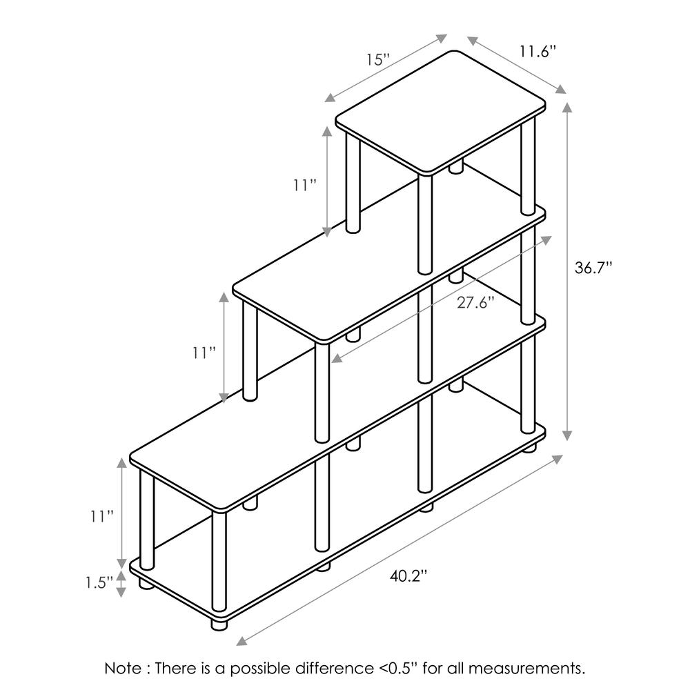 Furinno 16107WN/BR Turn-N-Tube Ladder Space Shelf, Walnut/Brown