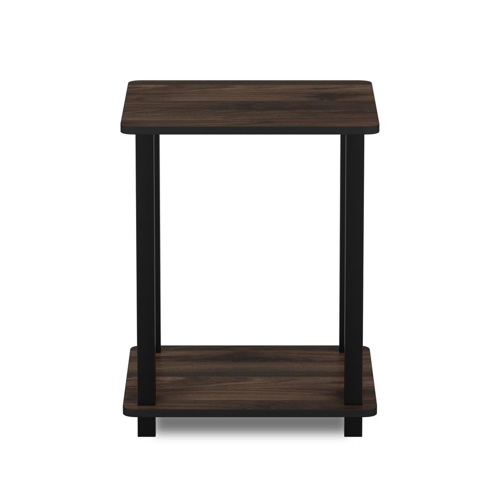 Furinno Simplistic End Table, Set of Two, Columbia Walnut/Black, 12127CWN/BK