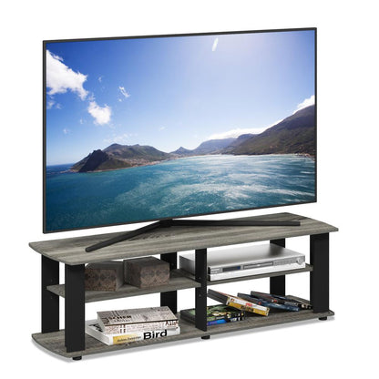 Furinno Nelly Entertainment Center TV Stand, French Oak/Black