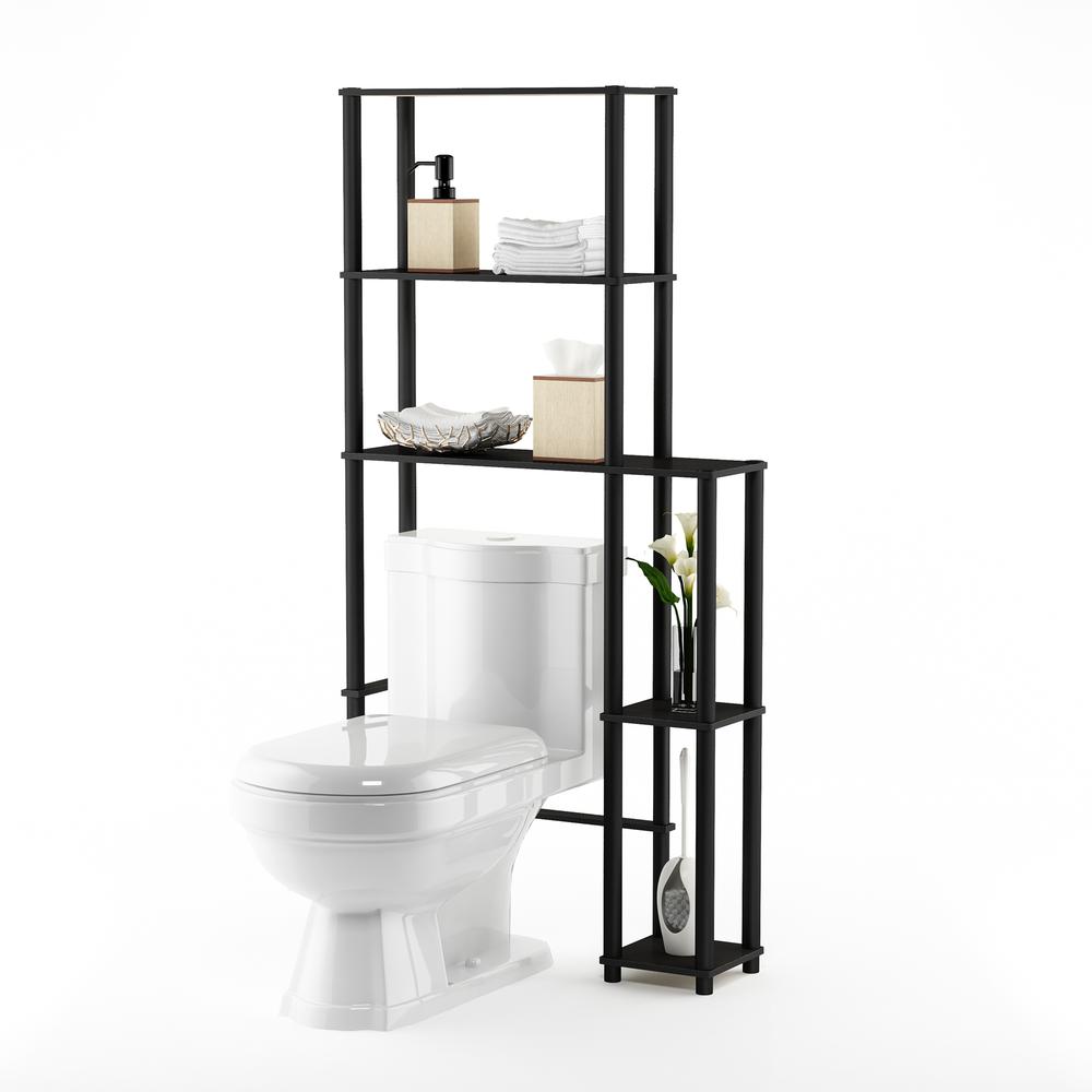 Turn-N-Tube Toilet Space Saver with 5 Shelves, Espresso/Black, 17050EX/BK