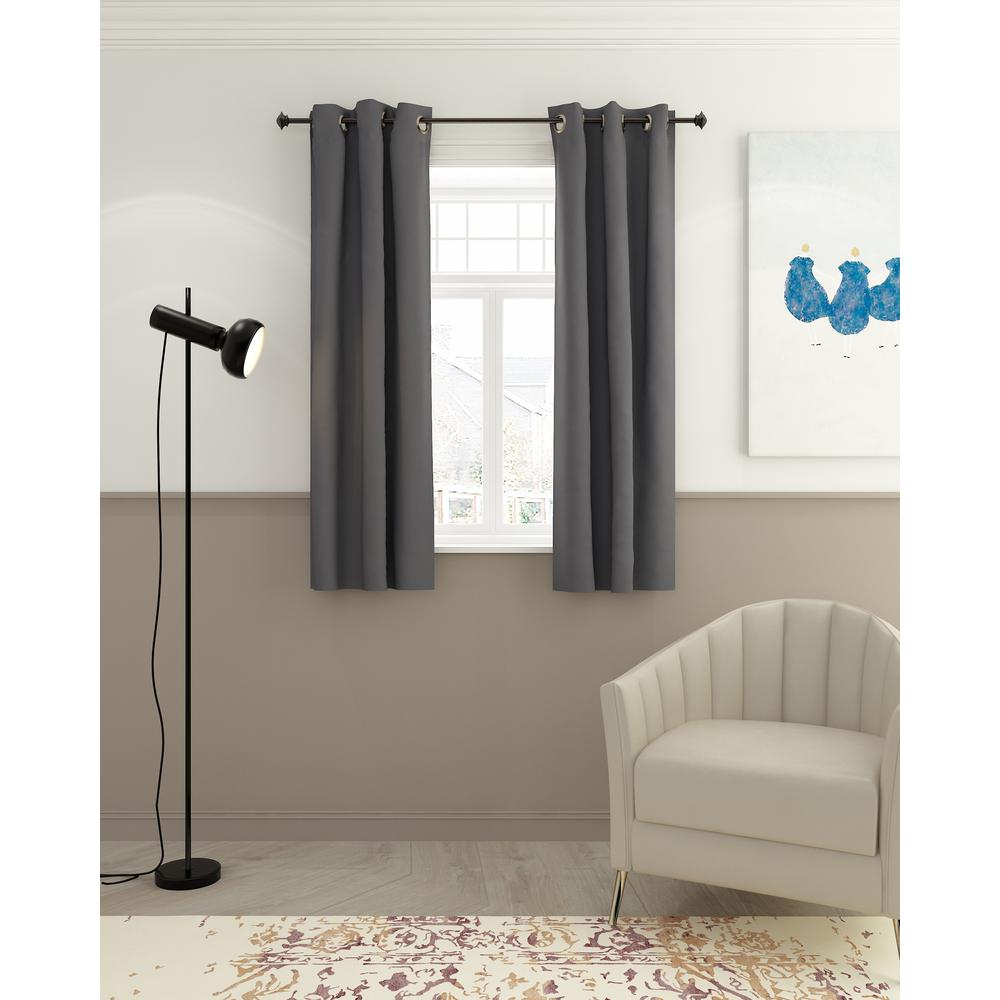 Furinno Collins Blackout Curtain 42x63 in. 1 Panel, Dark Grey