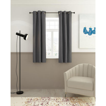 Furinno Collins Blackout Curtain 42x63 in. 1 Panel, Dark Grey