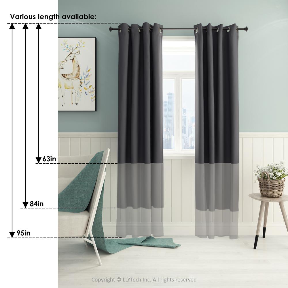 Furinno Collins Blackout Curtain 42x63 in. 1 Panel, Dark Grey