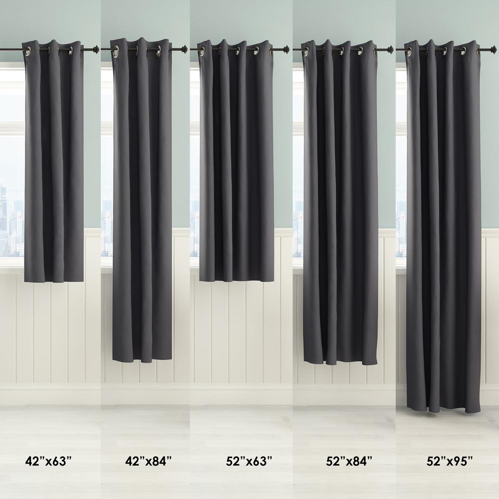 Furinno Collins Blackout Curtain 42x63 in. 1 Panel, Dark Grey
