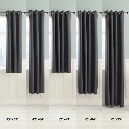 Furinno Collins Blackout Curtain 42x63 in. 1 Panel, Dark Grey