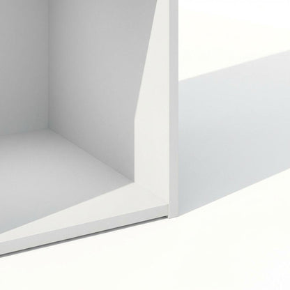 White Wood Bookcase with Spacious Shelves and Sleek Design