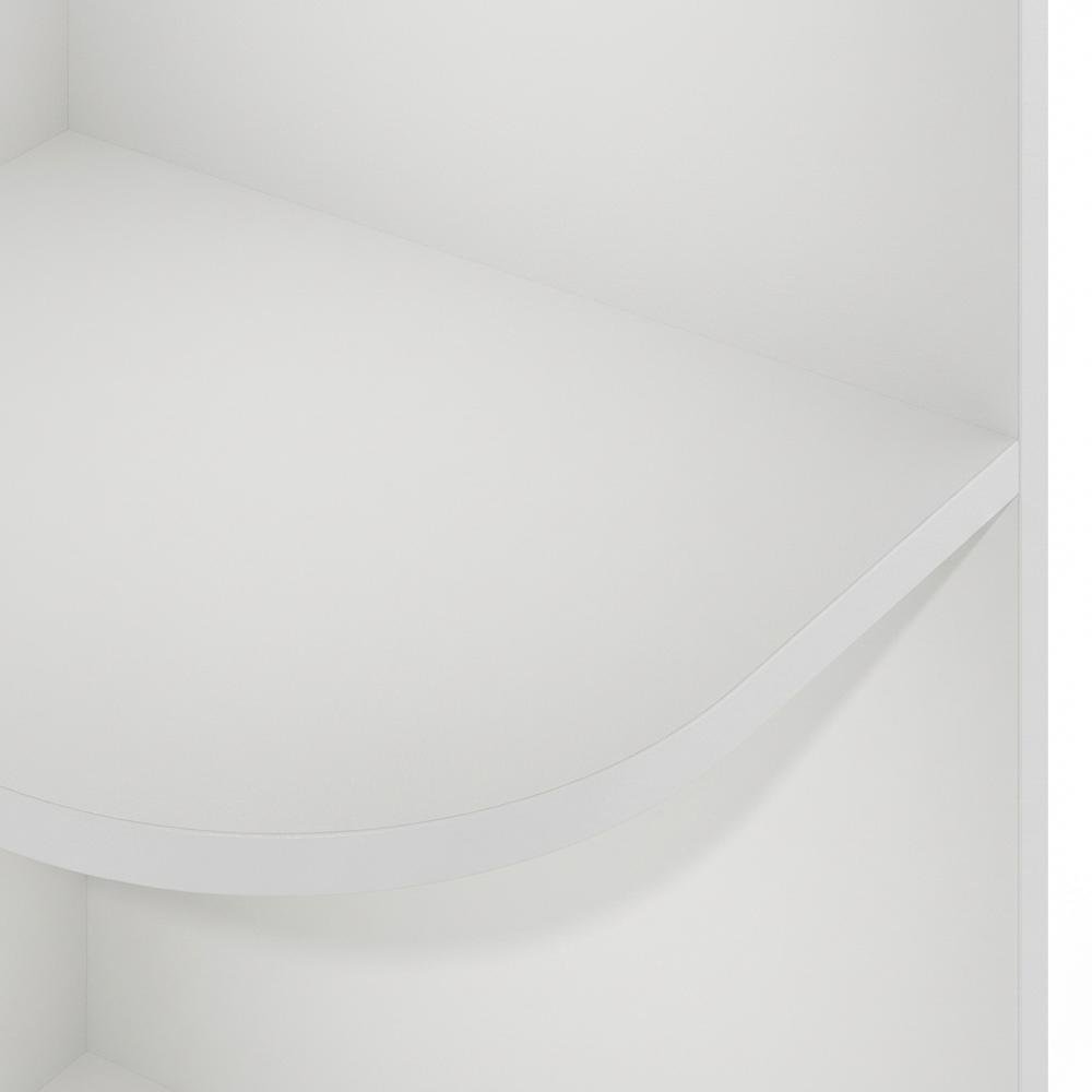 White 4-Tier Corner Open Shelf Bookcase with Durable Wood Construction