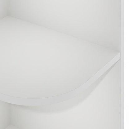 White 4-Tier Corner Open Shelf Bookcase with Durable Wood Construction
